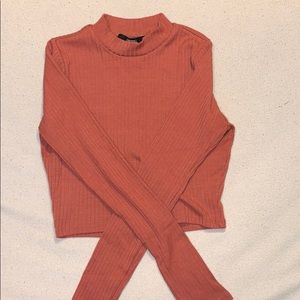 cropped long sleeve top